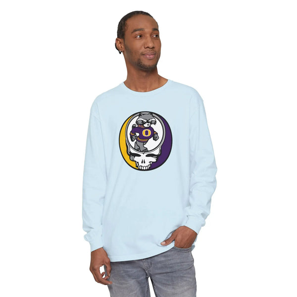 Grateful Dead - Oconomowoc High School - Raccoons Garment-Dyed Long Sleeve T-Shirt - StealieShop